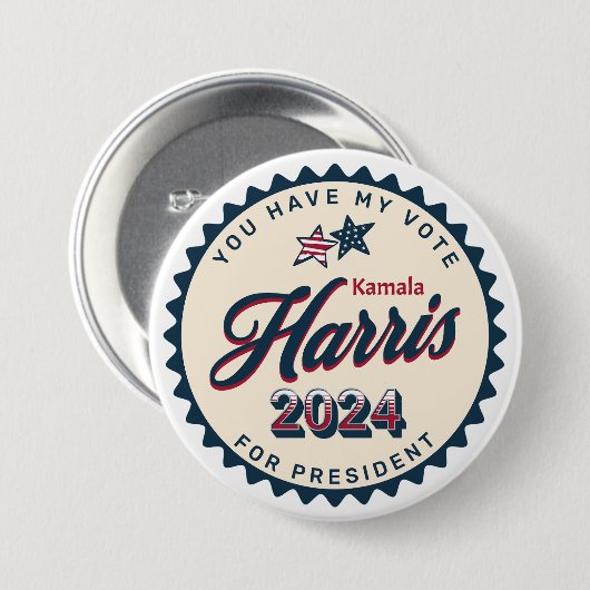 Kamala Harris 2024 | U heeft mijn stem Ronde Button 7,6 Cm (Voorkant /achterkant)