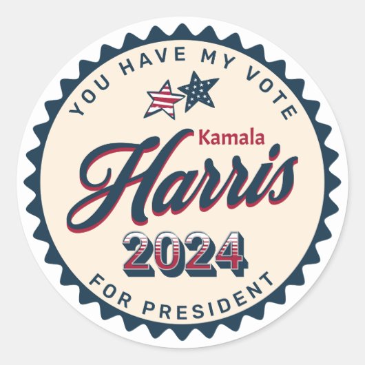 Kamala Harris 2024 | U heeft mijn stem Ronde Sticker (Voorkant)