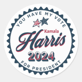 Kamala Harris 2024 | U heeft mijn stem Ronde Sticker