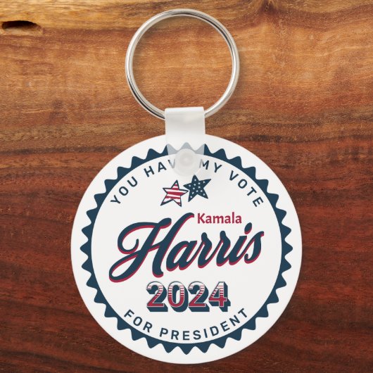 Kamala Harris 2024 | U heeft mijn stem Sleutelhanger (Achterkant)