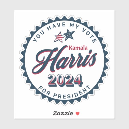 Kamala Harris 2024 | U heeft mijn stem Sticker (Vel)