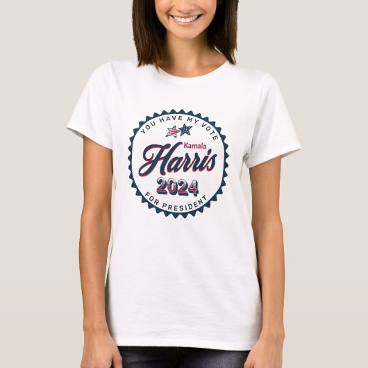 Kamala Harris 2024 | U heeft mijn stem T-shirt (Voorkant)