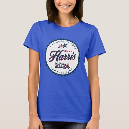 Kamala Harris 2024 | U heeft mijn stem T-shirt (Voorkant)