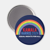 Kamala Harris 2024 Verkiezing Rainbow LGBTQ Magneet (Voorkant / Achterkant)