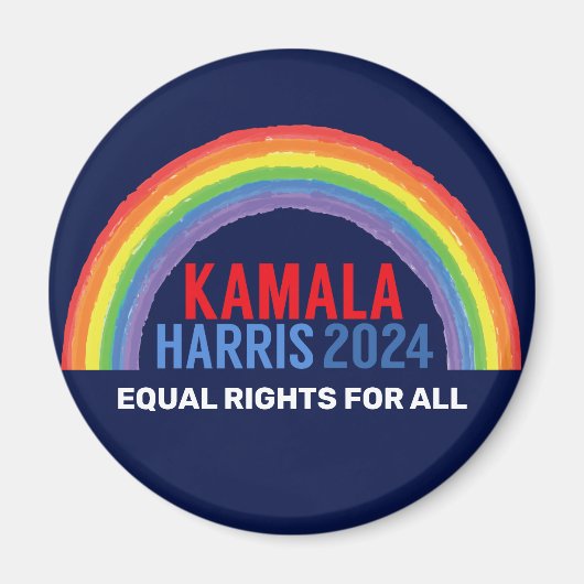 Kamala Harris 2024 Verkiezing Rainbow LGBTQ Magneet (Voorkant)