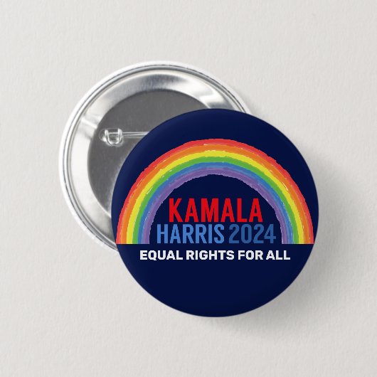 Kamala Harris 2024 Verkiezing Rainbow LGBTQ Ronde Button 5,7 Cm (Voorkant /achterkant)