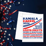 Kamala Harris 2024 Verkiezingsplatform Democraten Briefkaart<br><div class="desc">Stem bij de presidentsverkiezingen van 2024 op Kamala Harris voor president, ter ondersteuning van het democratisch partijplatform. Dit democratische briefkaart show een lijst van zes redenen: LGBTQ-rechten, vrouwengezondheidszorg, milieubeleid, hervorming van studentenleningen, gelijke kansen voor vrouwen en minderheden, verstandige wetgeving inzake pistool en andere waarden. Show mensen uw politieke overtuigingen in...</div>