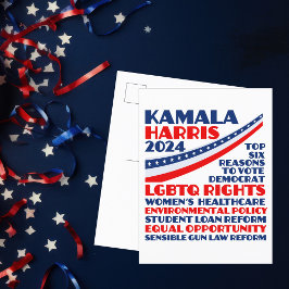 Kamala Harris 2024 Verkiezingsplatform Democraten Briefkaart