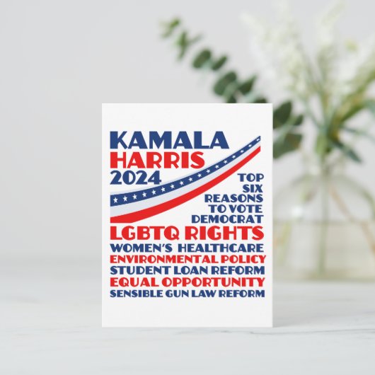 Kamala Harris 2024 Verkiezingsplatform Democraten Briefkaart (Staand voorkant)