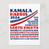 Kamala Harris 2024 Verkiezingsplatform Democraten Briefkaart (Voorkant)