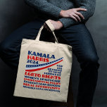 Kamala Harris 2024 Verkiezingsplatform Democraten Tote Bag<br><div class="desc">Stem bij de presidentsverkiezingen van 2024 op Kamala Harris voor president, ter ondersteuning van het democratisch partijplatform. Deze democratische canvas tas shows een lijst van zes redenen: LGBTQ-rechten, vrouwengezondheidszorg, milieubeleid, hervorming van studentenleningen, gelijke kansen voor vrouwen en minderheden, verstandige wetgeving inzake pistool en andere waarden. Show mensen uw politieke overtuigingen...</div>