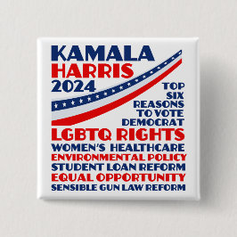 Kamala Harris 2024 Verkiezingsplatform Democraten Vierkante Button 5,1 Cm