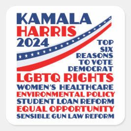 Kamala Harris 2024 Verkiezingsplatform Democraten Vierkante Sticker