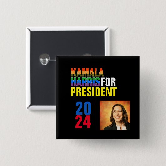 Kamala Harris 2024 Vierkante Button 5,1 Cm (Voorkant /achterkant)