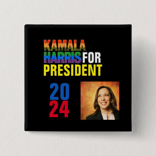 Kamala Harris 2024 Vierkante Button 5,1 Cm (Voorkant)