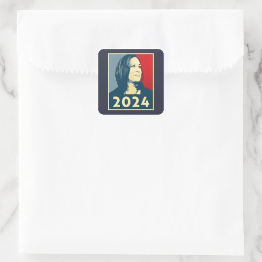 Kamala Harris 2024 Vierkante Sticker (Tas)