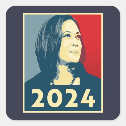 Kamala Harris 2024 Vierkante Sticker (Voorkant)