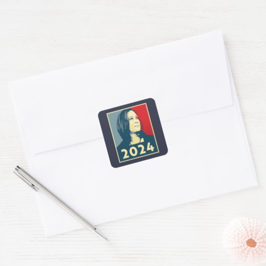 Kamala Harris 2024 Vierkante Sticker (Envelop)