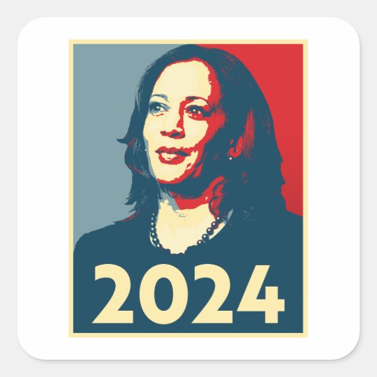 Kamala Harris 2024 Vierkante Sticker (Voorkant)