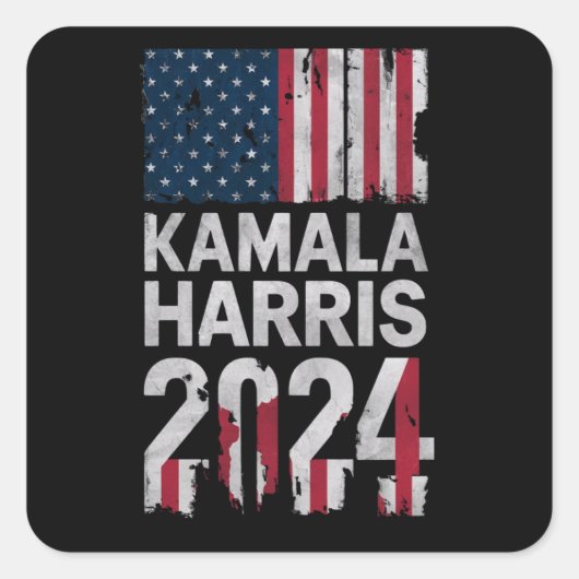 KAMALA HARRIS 2024 VIERKANTE STICKER (Voorkant)