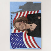 Kamala Harris 2024 Vlag Vrijheidsbeeld Legpuzzel (Verticaal)