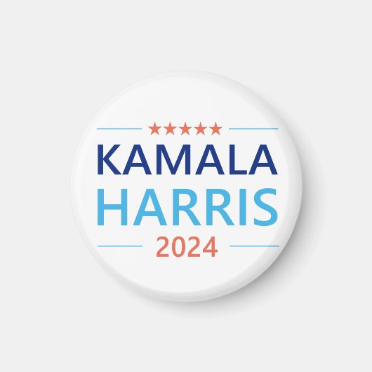Kamala Harris 2024 voor de Button van Presidenten Magneet (Voorkant)