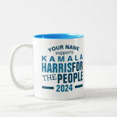 Kamala Harris 2024 voor de People Vote campagne Tweekleurige Koffiemok (Links)