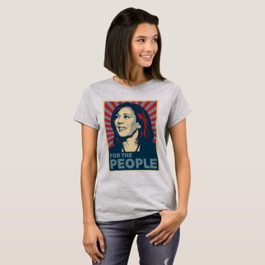 Kamala Harris 2024 voor het volk T-shirt (Voorkant volledig)