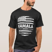 Kamala Harris 2024 voor President Amerikaanse vlag T-shirt (Voorkant)