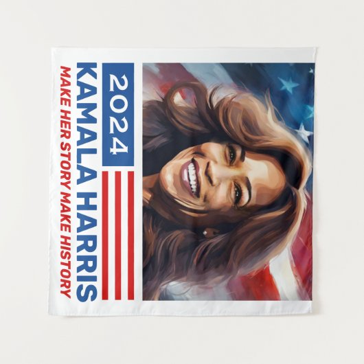 Kamala Harris 2024 voor President Banners Wandkleed (Voorkant (horizontaal))