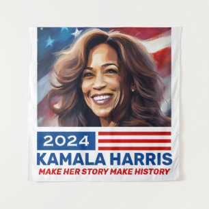 Kamala Harris 2024 voor President Banners Wandkleed