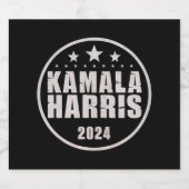 Kamala Harris 2024 voor President Bier Etiket (Enkel label)
