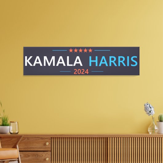 Kamala Harris 2024 voor President Canvas Afdruk (Insitu (Woonkamer))
