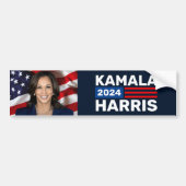 Kamala Harris 2024 voor President Foto Bumpersticker (Voorkant)