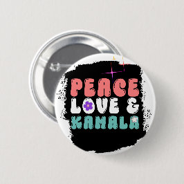 Kamala Harris 2024 voor President Groovy Knop Ronde Button 5,7 Cm