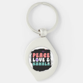 Kamala Harris 2024 voor President Groovy Sleutelhanger