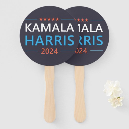 Kamala Harris 2024 voor President Handwaaier (Voorkant en achterkant)