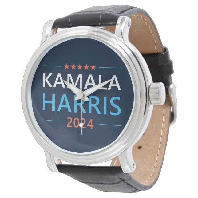 Kamala Harris 2024 voor President Horloge (Gekanteld)