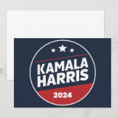 Kamala Harris 2024 voor President Kaart (Voorkant / Achterkant)
