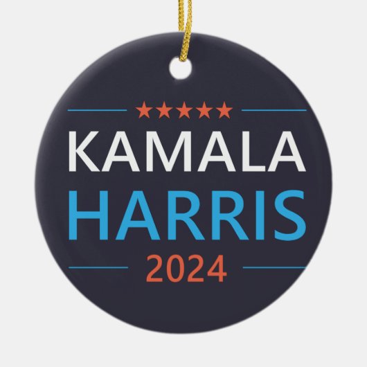 Kamala Harris 2024 voor President Keramisch Ornament (Voorkant)