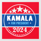 Kamala Harris 2024 voor President Raamsticker (Vel)