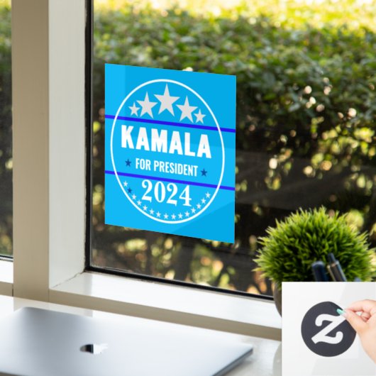 Kamala Harris 2024 voor President Raamsticker (Kantoor)
