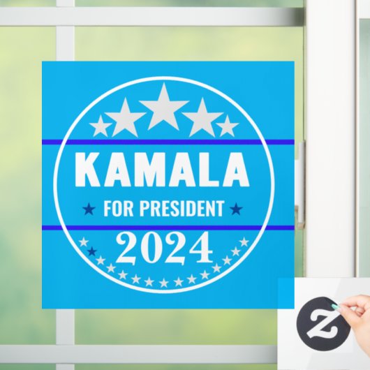 Kamala Harris 2024 voor President Raamsticker (Huis)