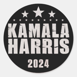 Kamala Harris 2024 Voor President Retro Verkiezing Ronde Sticker