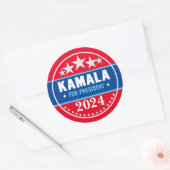 Kamala Harris 2024 voor President Ronde Sticker (Envelop)