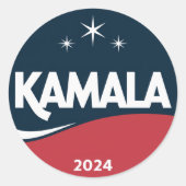  Kamala Harris 2024 voor President Ronde Sticker (Voorkant)