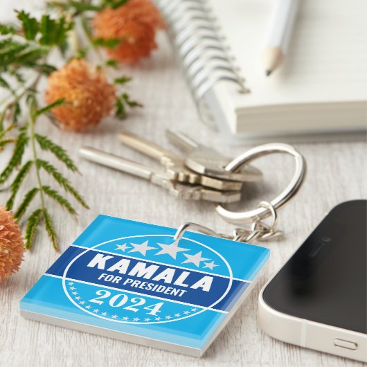 Kamala Harris 2024 voor President Sleutelhanger (Voorkant Rechts)