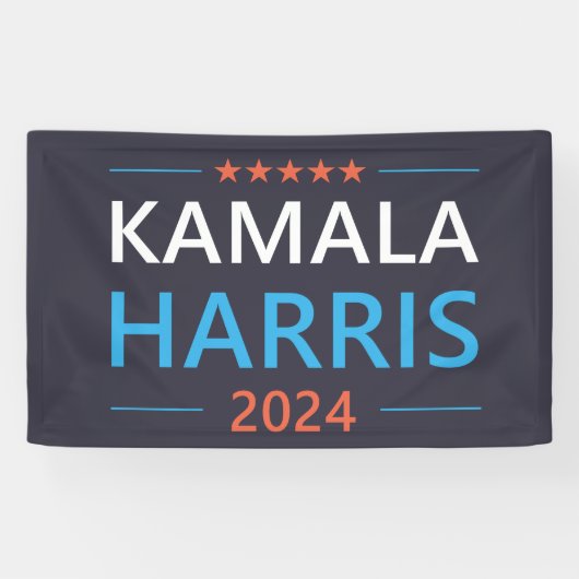 Kamala Harris 2024 voor President Spandoek (Horizontaal)
