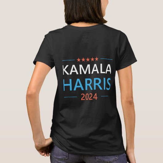 Kamala Harris 2024 voor President T-shirt (Achterkant)