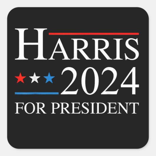 Kamala Harris 2024 voor President Vierkante Sticker (Voorkant)
